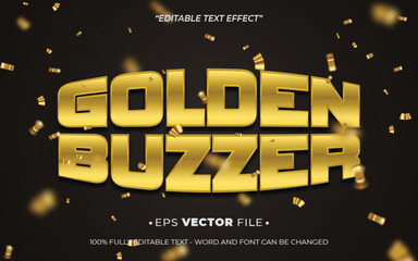 Poster - Golden Buzzer editable text effect vector template