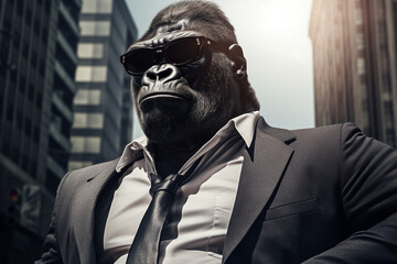 cool king kong animal wearing glasses