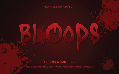 Poster - Bloods editable text effect vector template