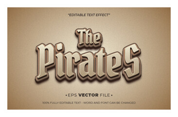 Poster - The Pirates editable text effect vector template