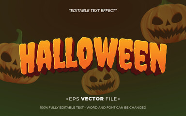 Poster - Halloween editable text effect vector template