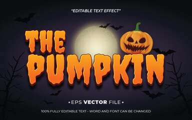 Poster - The Pumpkin editable text effect vector template