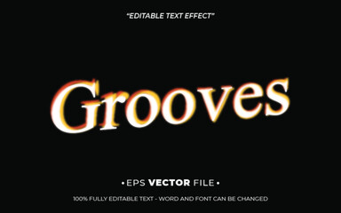 Poster - Grooves Retro editable text effect template vector 