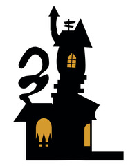 Sticker - halloween castle creepy