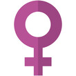 Digital png illustration of pink female symbol on transparent background