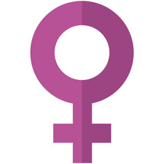 Digital png illustration of pink female symbol on transparent background