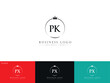 PK, pk Stylish Circle Crown Logo, Monogram Pk Logo Letter Vector