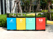 Colorful rubbish bin separate each type of waste