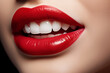White teeth and lips
