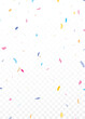 Colorful confetti isolated on transparent background