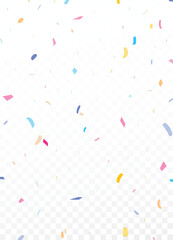 Wall Mural - colorful confetti isolated on transparent background