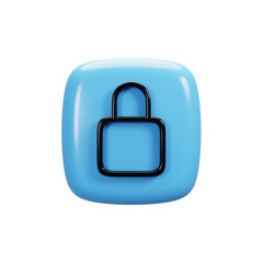Fototapete - Lock icon on 3d rendering. User interface icon concept