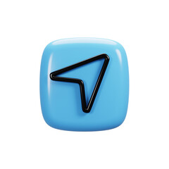Fototapete - Arrow icon on 3d rendering. User interface icon concept