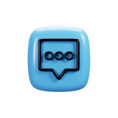 Fototapete - Chat icon on 3d rendering. User interface icon concept