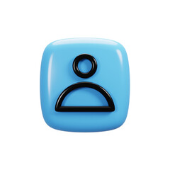 Poster - Profile icon on 3d rendering. User interface icon concept