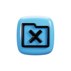 Poster - Delete folder icon on 3d rendering. User interface icon concept