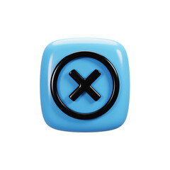 Fototapete - Close icon on 3d rendering. User interface icon concept