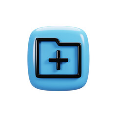 Fototapete - Add folder icon on 3d rendering. User interface icon concept