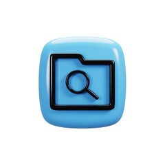 Fototapete - Search file icon on 3d rendering. User interface icon concept