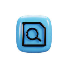 Fototapete - Search document icon on 3d rendering. User interface icon concept