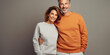 couple middle age woman and man wearing sweatshirt