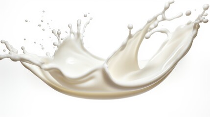 Wall Mural - White milk cream splash on white background.