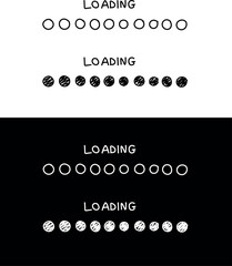 Leinwandbilder - Progress loading bar set, doodle style loading bar. Load symbol. Line hand drawn sketch loading