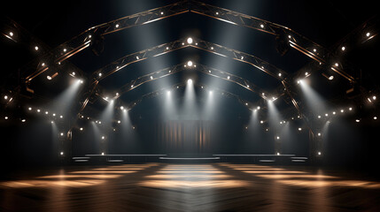 Big silver cabaret musical stage.