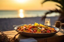 Valencian Paella By The Sea, Delicious And Healthy Food
