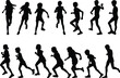 © Sylwia Nowik - Group of people running, conceptual silhouettes.