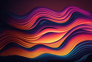 Wall Mural - Neon wave abstract background color gradient curve