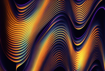 Wall Mural - Holographic wave neon background color gradient