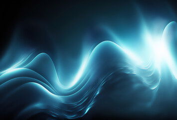 Wall Mural - Light trail glowing wave curve flare blue radiance