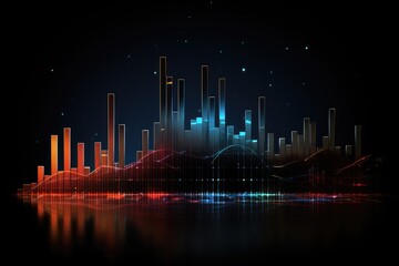 Fototapete - Graph and chart for business presentation