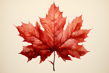 beautiful autumn set with watercolor hand drawn colorful maple leaves. stock illustration.