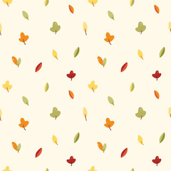 Wall Mural - cute vector autumn background with leaves