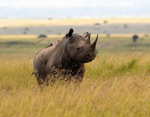 rhino in the grass