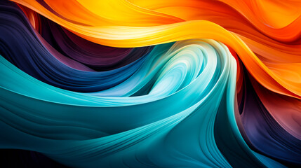 Poster - Organic Lines Forming Panorama Wallpaper Design
