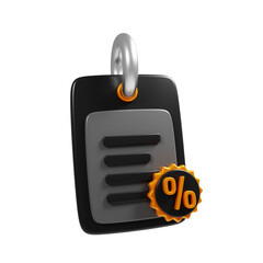 Poster - Shopping discount price tag icon on 3d rendering. Online shopping discount concept