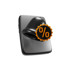 Poster - Online shopping discount reminder concept. 3d rendering discount notification
