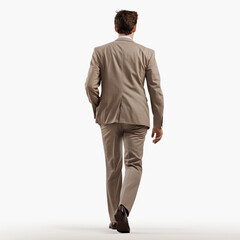 Wall Mural - Portrait of a businessma walking, isolated on white, transparent background