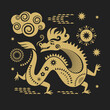 Chinese Happy New Year 2024. Year of the Dragon. Symbol of New Year.	
