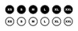 © Pavlo - Clothing size vector icons set. Clothes labels s, xs, m, l, xl, xxl. Vector 10 Eps.