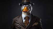 Portrait Of Duck Wearing Suit
