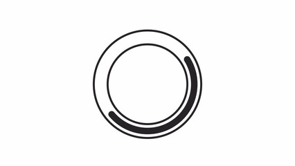 Poster - Spinner ring black and white loading animation. Hollow circular buffer outline 2D cartoon preloader, flat ui element 4K video loader motion graphic. Round rotating waiting animated indicator gif