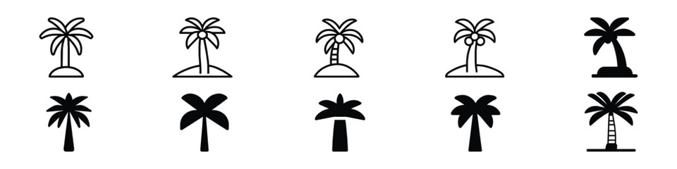  palm icon, palm icon on white background, Palm tree silhouette icon. simple flat vector illustration, Palm tree summer logo, coconut tree icon.