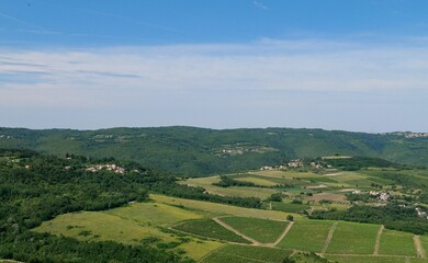 Sticker - Beautiful landscape of Motovun in greenery on a sunny morning