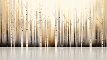  A Painting Of A Forest Of Trees With A Lake In The Foreground.  Generative Ai