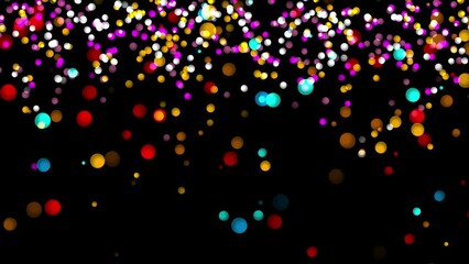 Wall Mural - illustrative animation of colorful bubbles shining on the empty black background