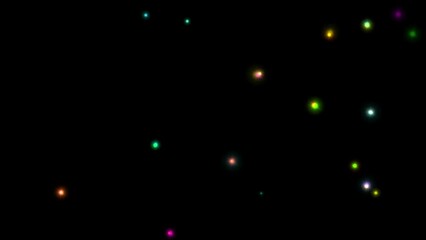 Wall Mural - illustrative animation of colorful sparks shining on the empty black background
